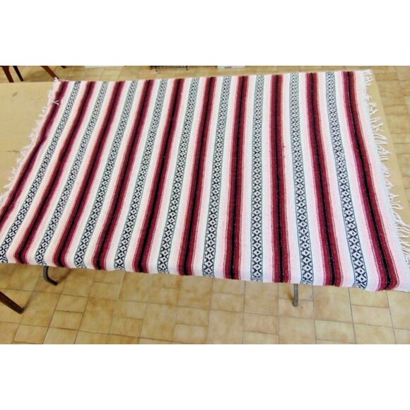 Navajo Style Woven Wool Throw/Blanket 72" x 48" - Picture 1 of 5